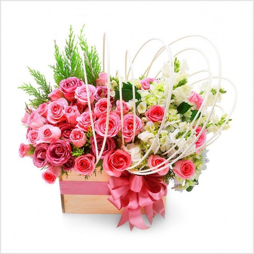 bán sỉ hộp gỗ cắm hoa