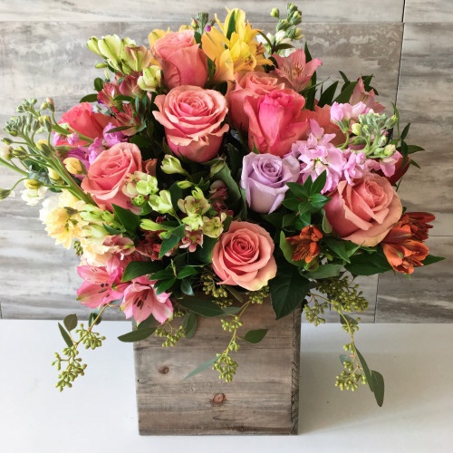 hộp gỗ cắm hoa đẹp