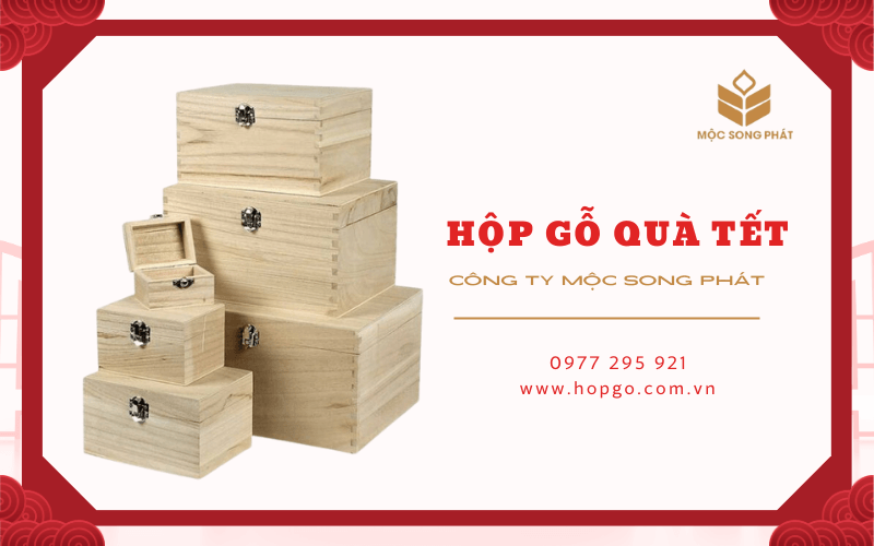 hộp gỗ quà Tết